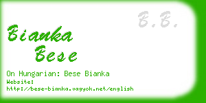 bianka bese business card